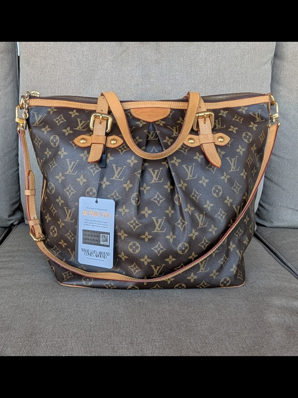 Louis Vuitton Monogram Canvas Shoulder Tote Bag - Brown